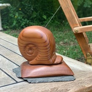 Wooden Snail Coastal Decor